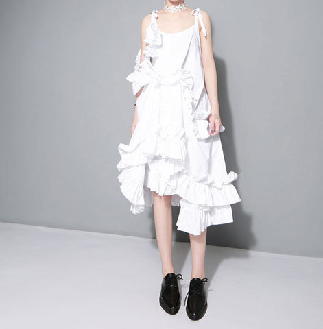 Cascading Ruffles Tank Dress